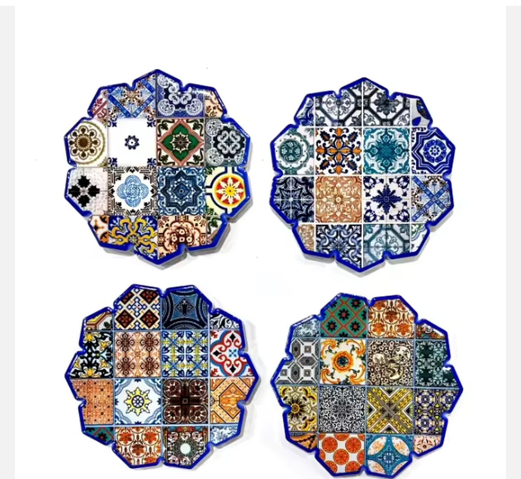 Bohemian Ceramic Coaster Set