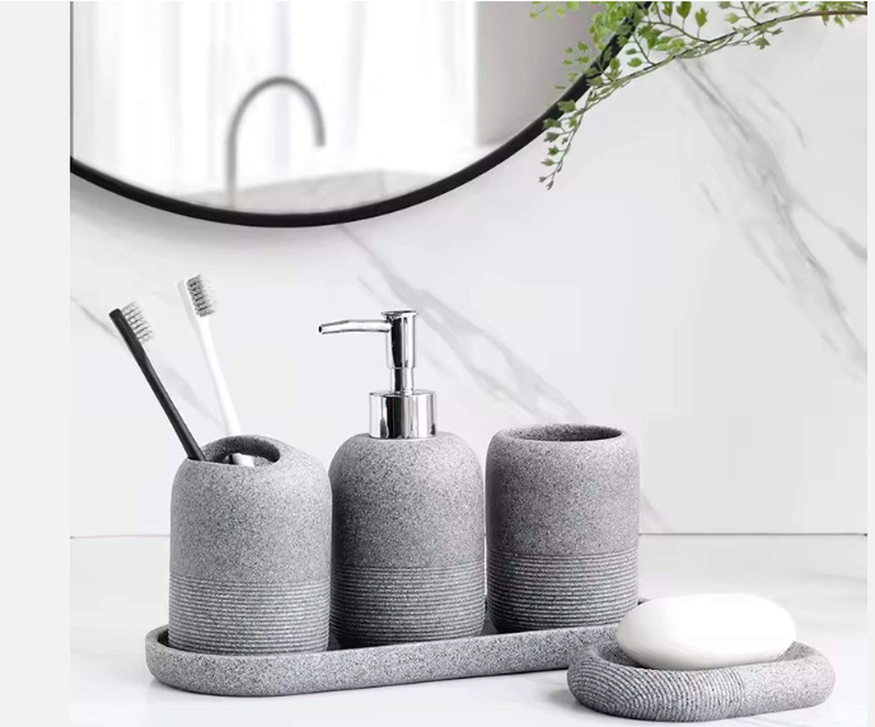 Resin Bathroom Accessory Set